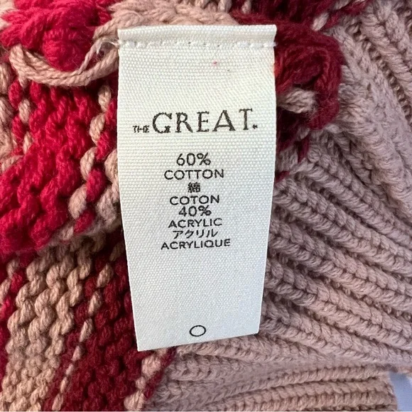 NEW The Great. The Ranch Cardigan Zip Sweater Nude Red Sz 1 S - Picture 11 of 11